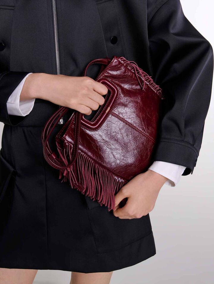 Borsa M in pelle craquelé