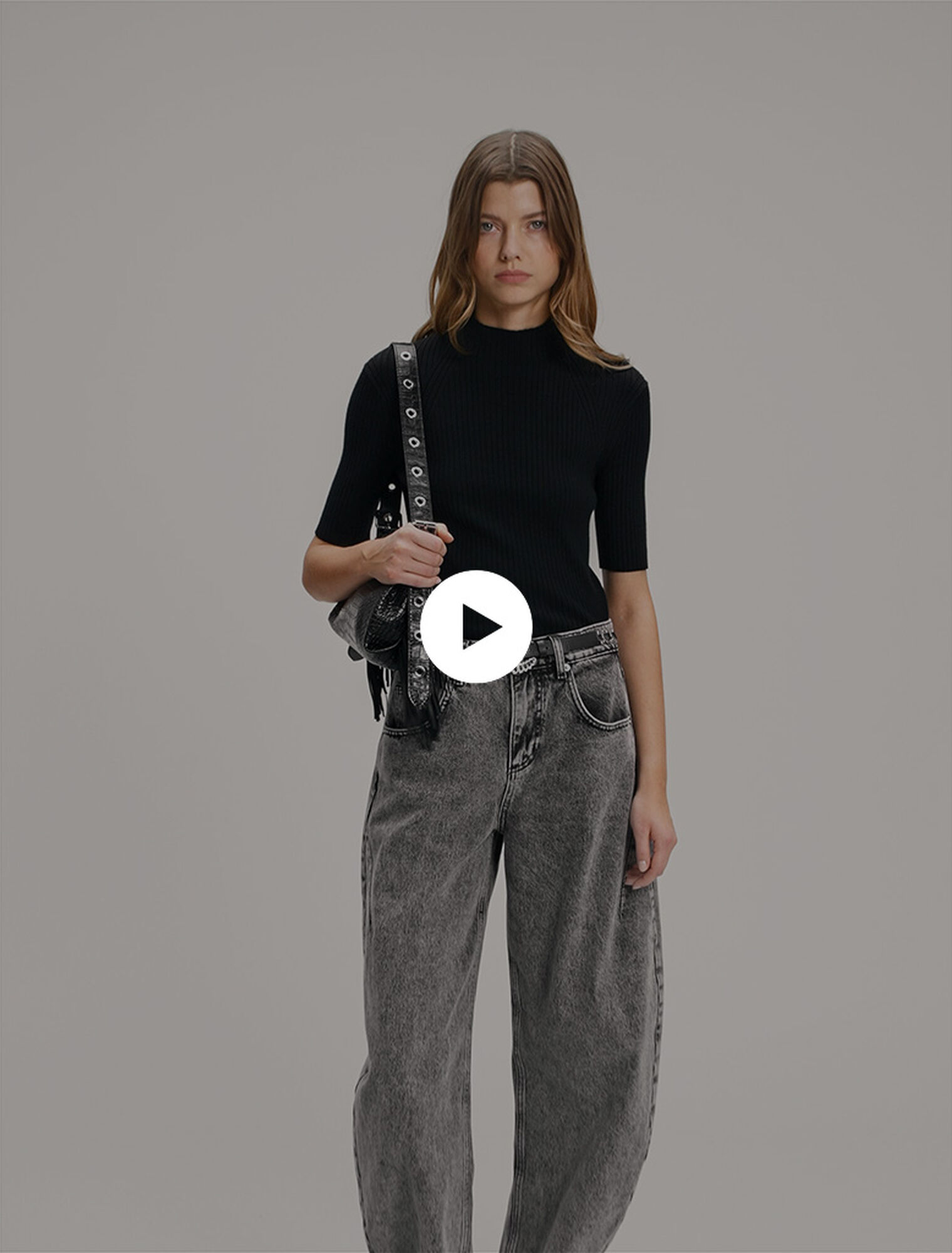 Top in maglia a coste