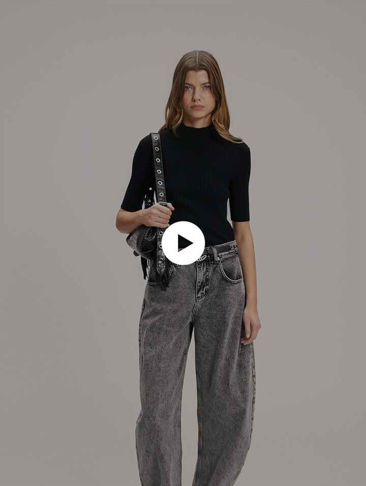 Top in maglia a coste