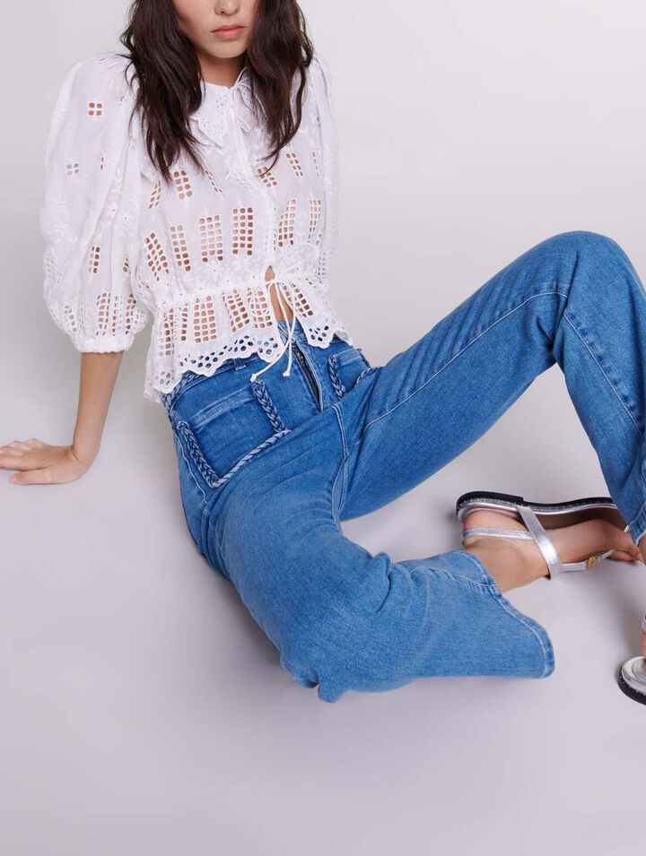 Camicetta in rami&egrave; ricamata