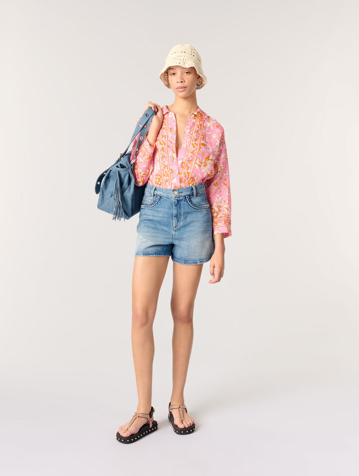 Shorts denim passamani intrecciati