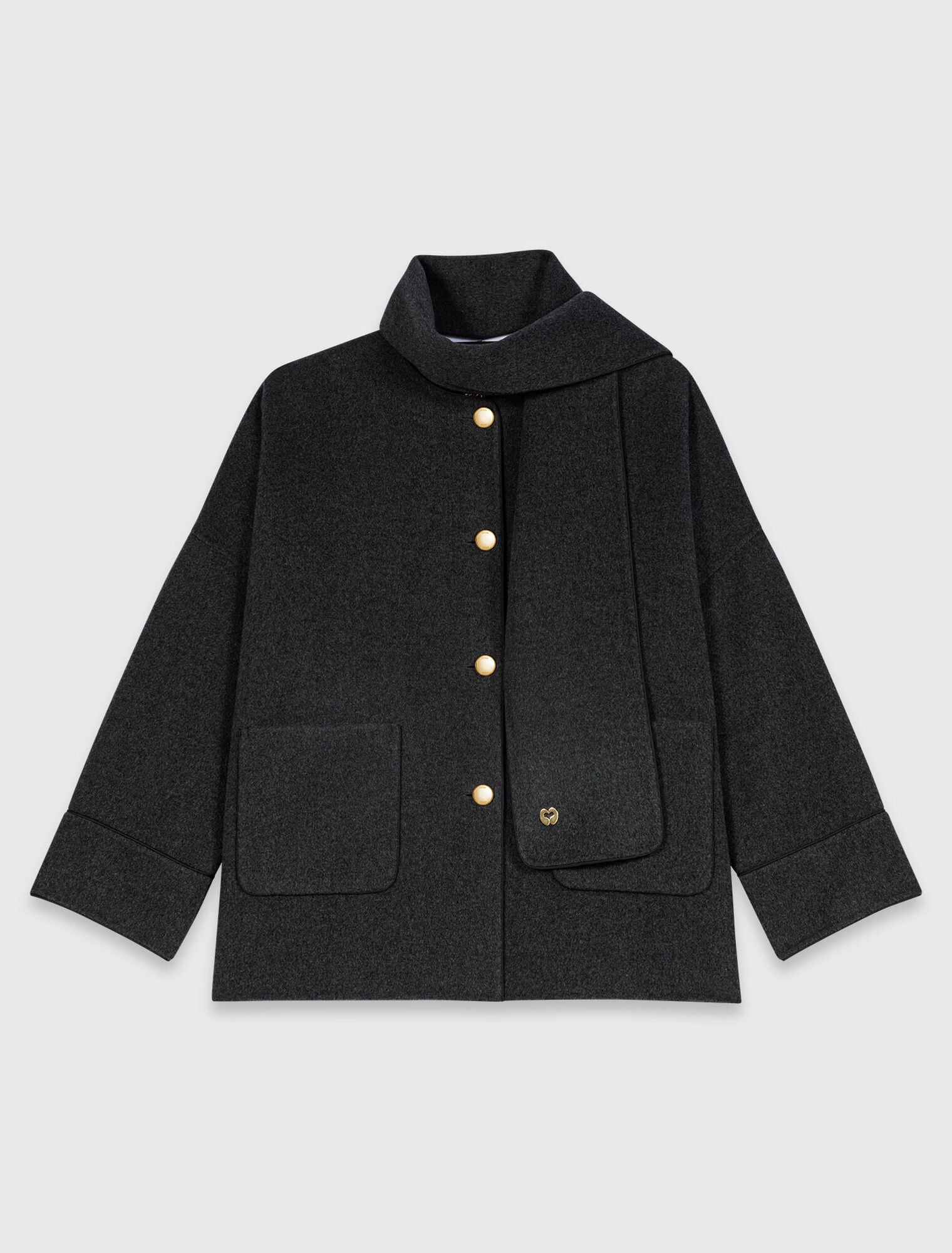 Cappotto con sciarpa rimovibile