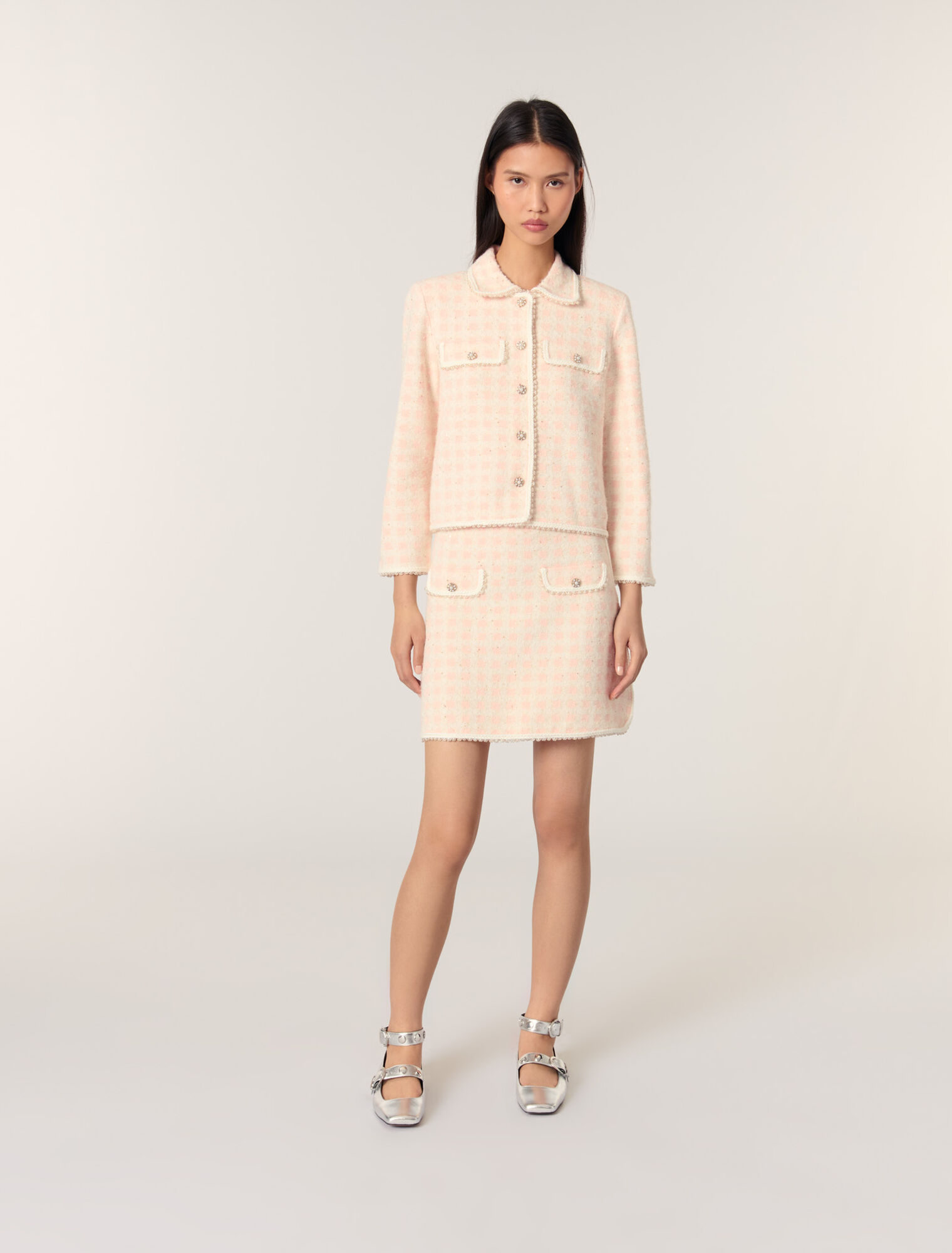 Giacca in maglia effetto tweed