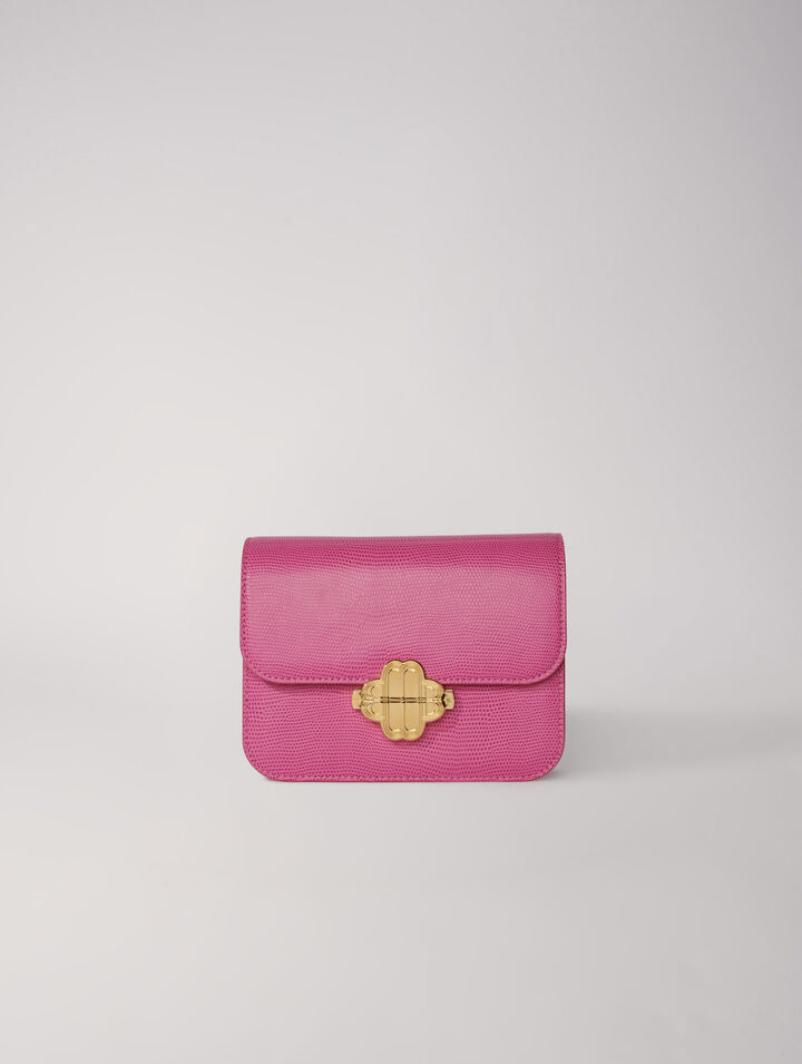 Borsa Clover in pelle effetto lucertola