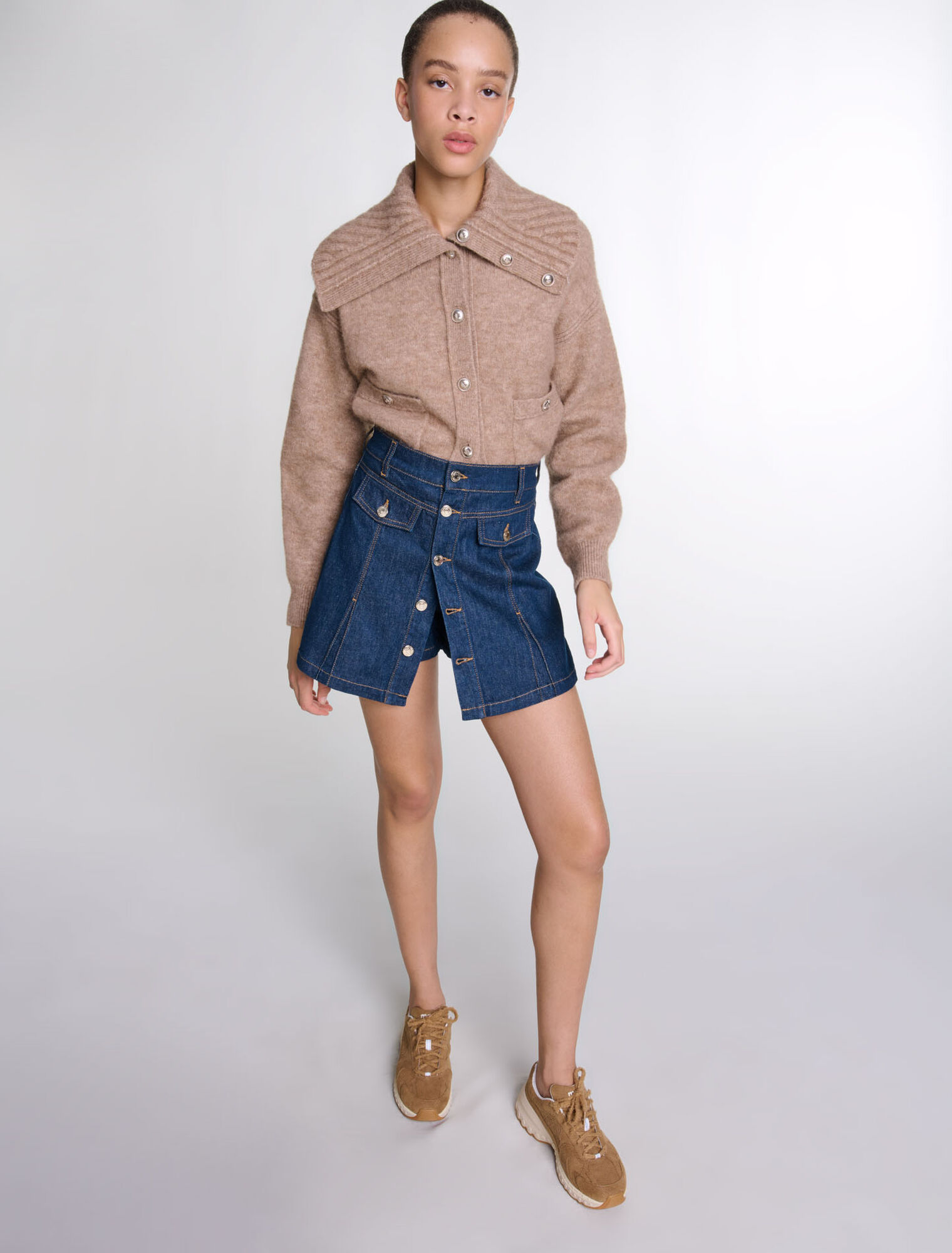 Pantaloncini trompe l'oeil in denim