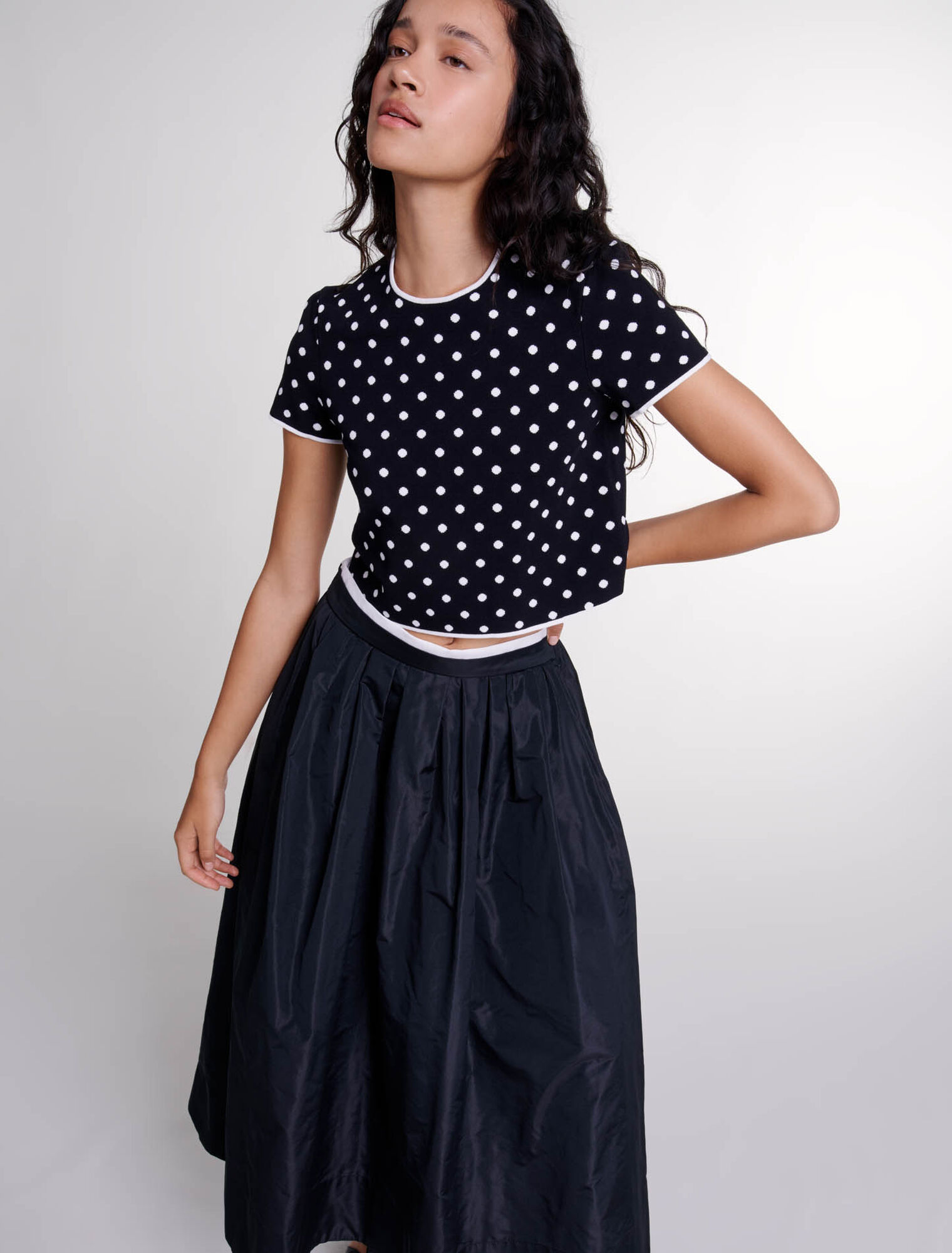 Top in maglia jacquard 