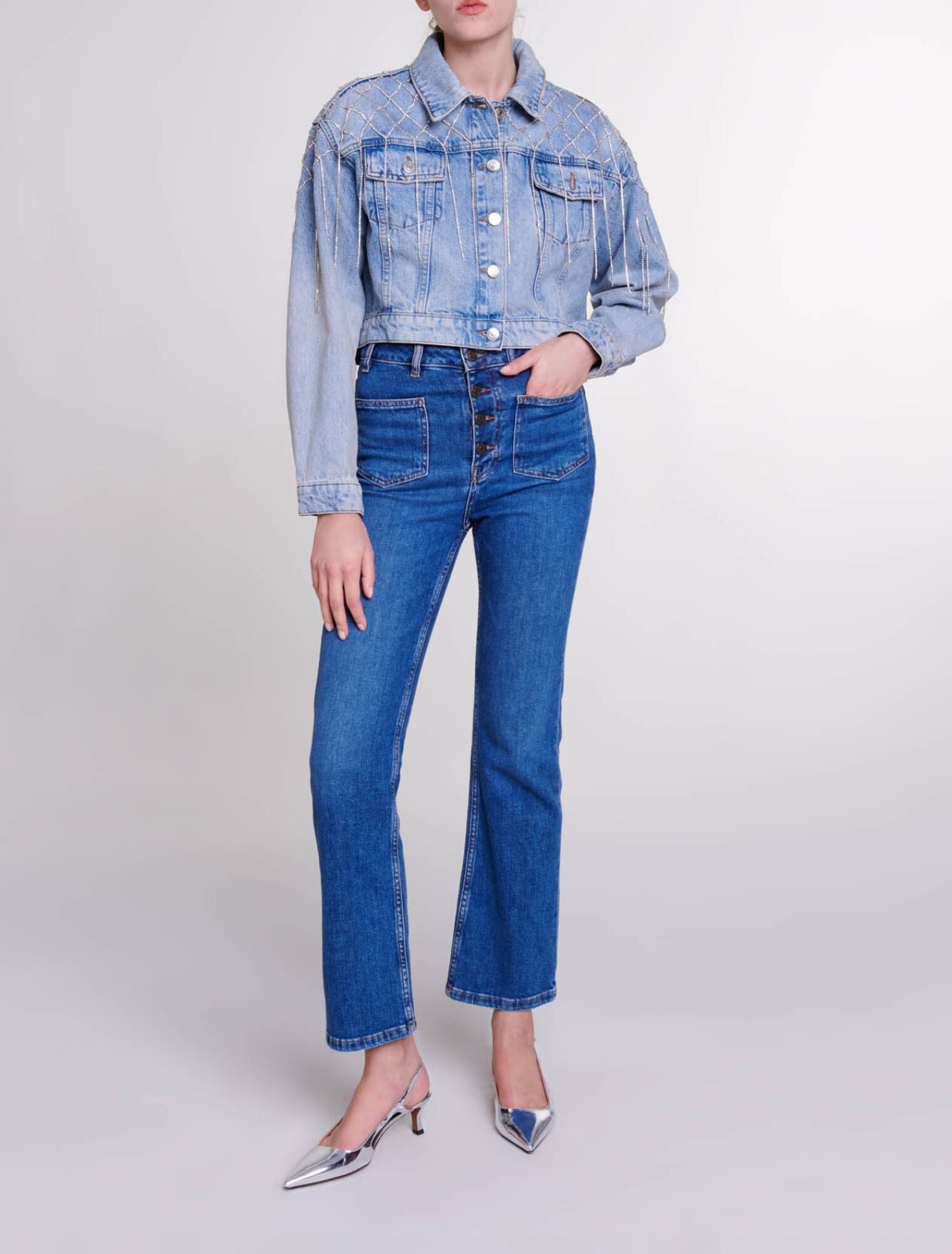 Giacca di jeans glitterata