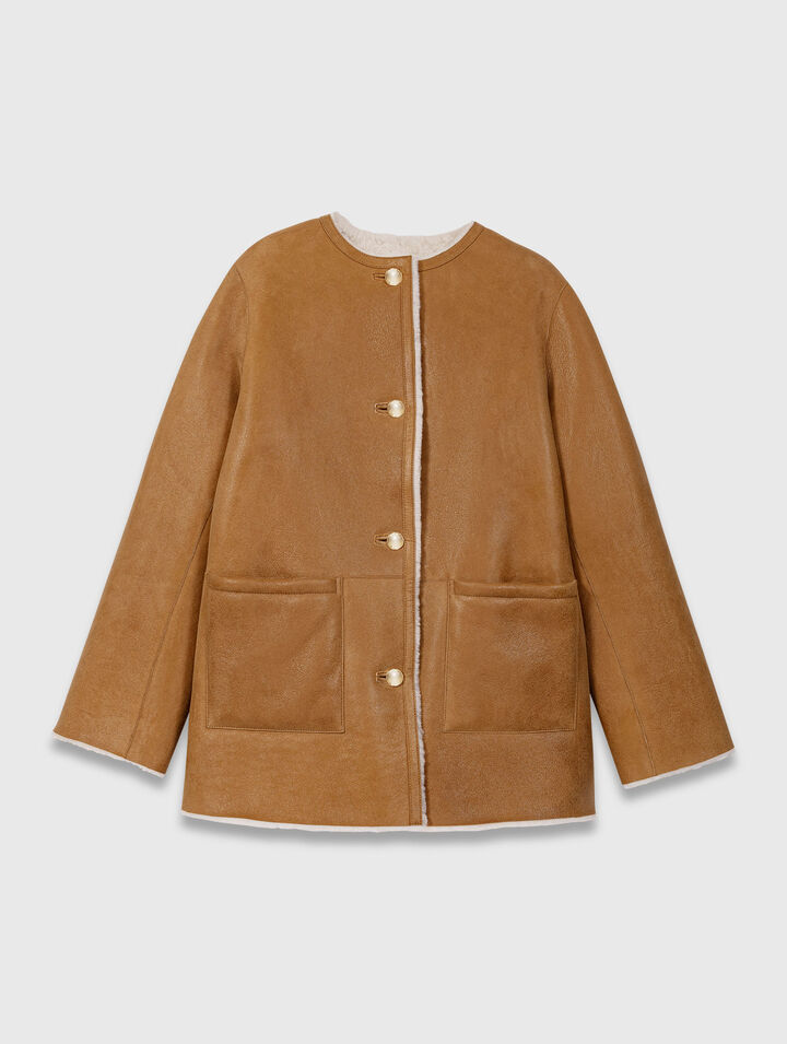 Cappotto reversibile in pelle