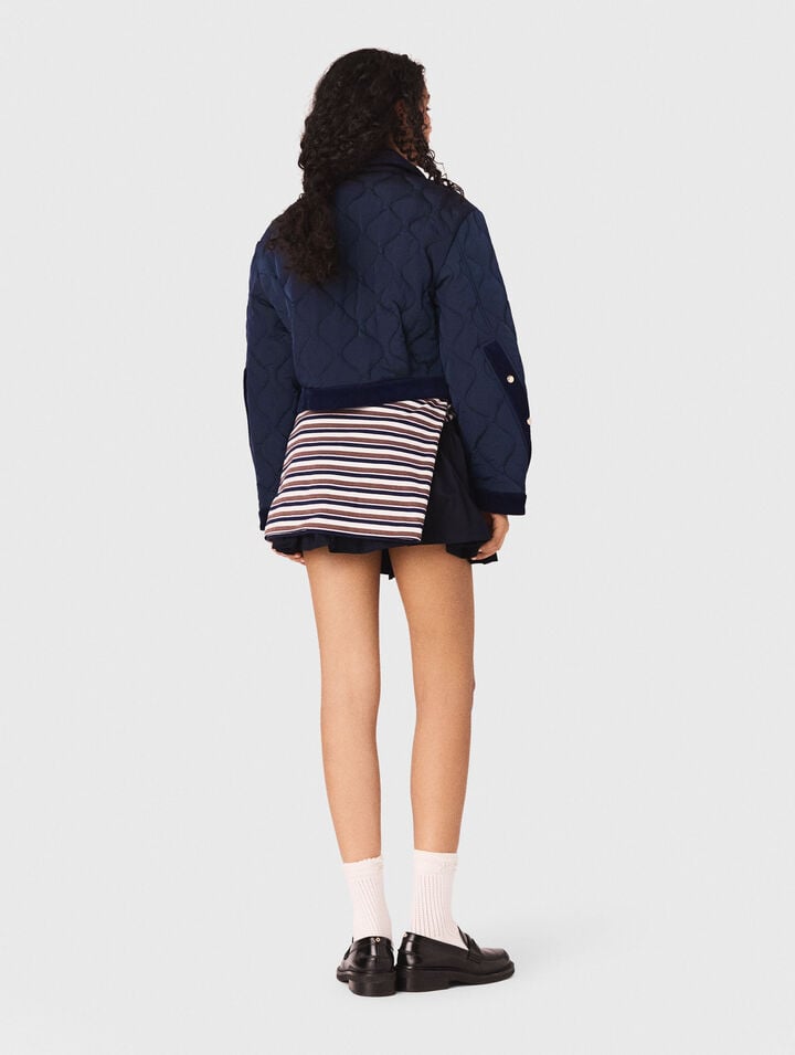 Giacca trapuntata inserti velluto