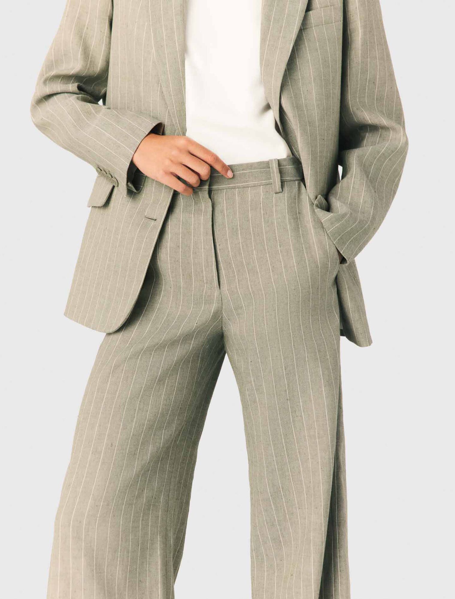 Pantaloni da tailleur misto lino