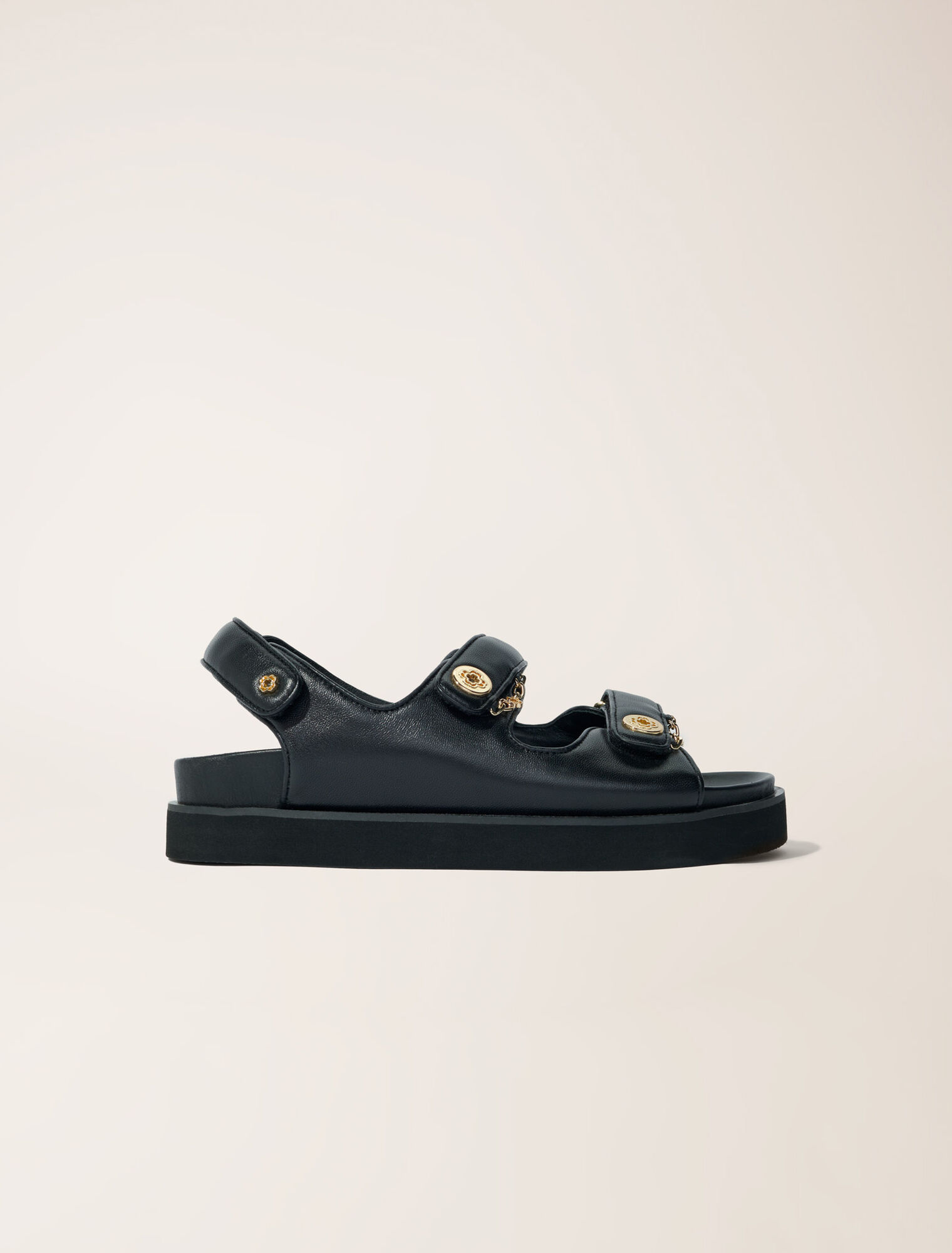 Sandali in pelle con suola piatta