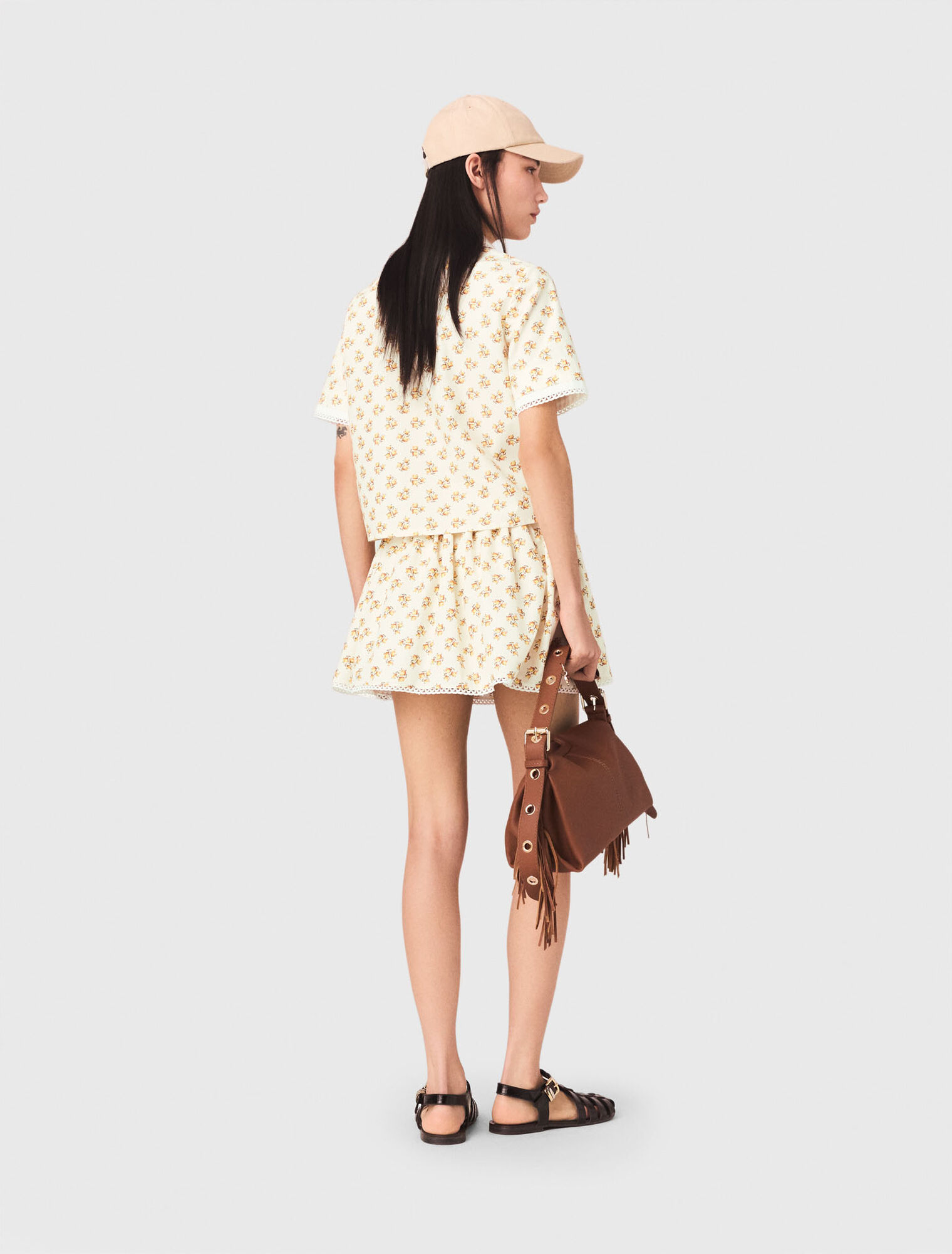 Camicia stampata con bordo a zigzag