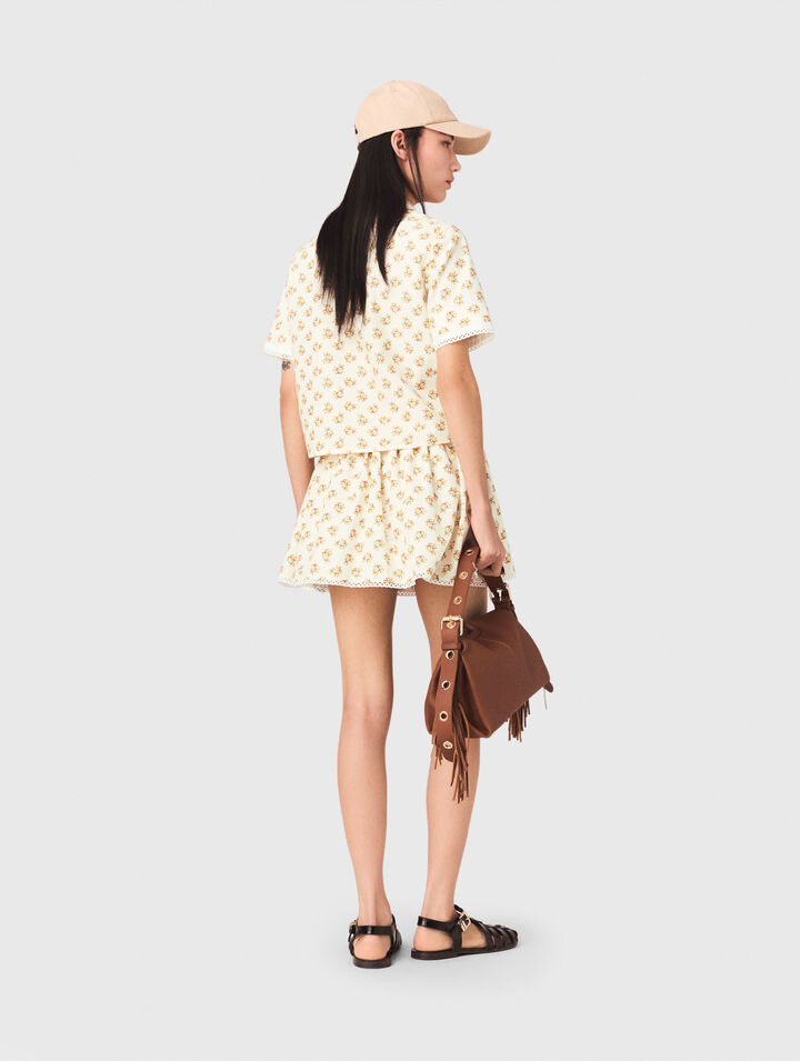 Camicia stampata con bordo a zigzag