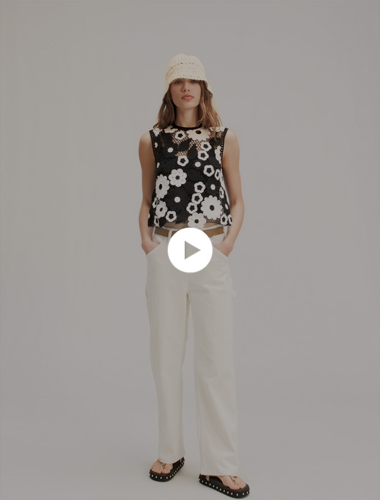Top in crochet floreale