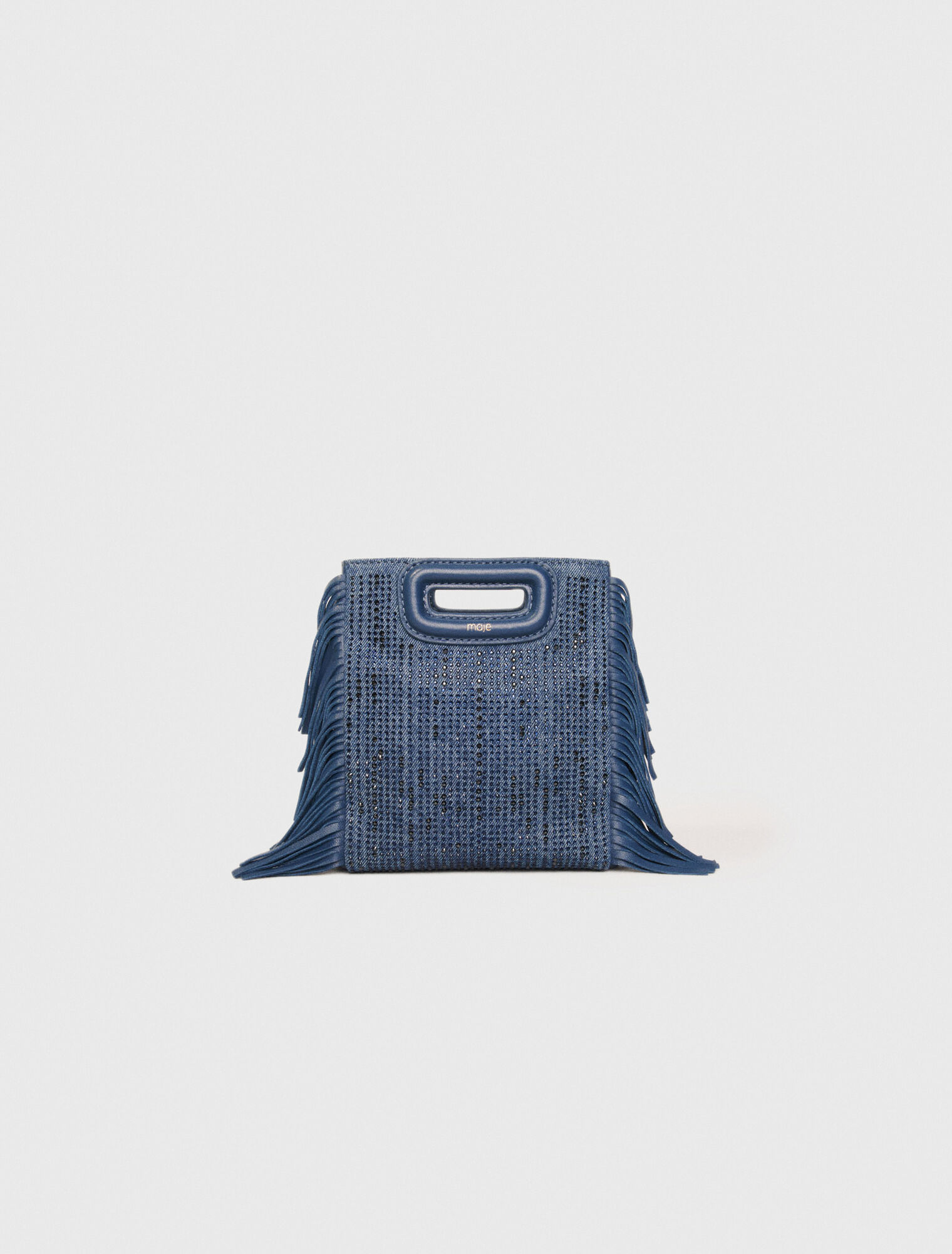 Borsetta M in denim glitterato