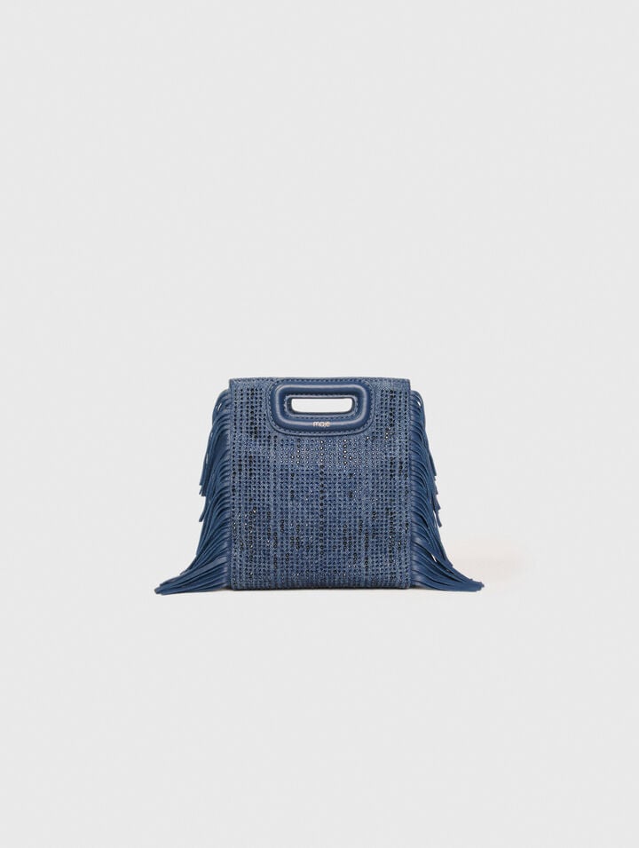 Borsetta M in denim glitterato
