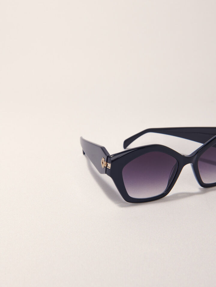 Occhiali cat-eye in acetato nero