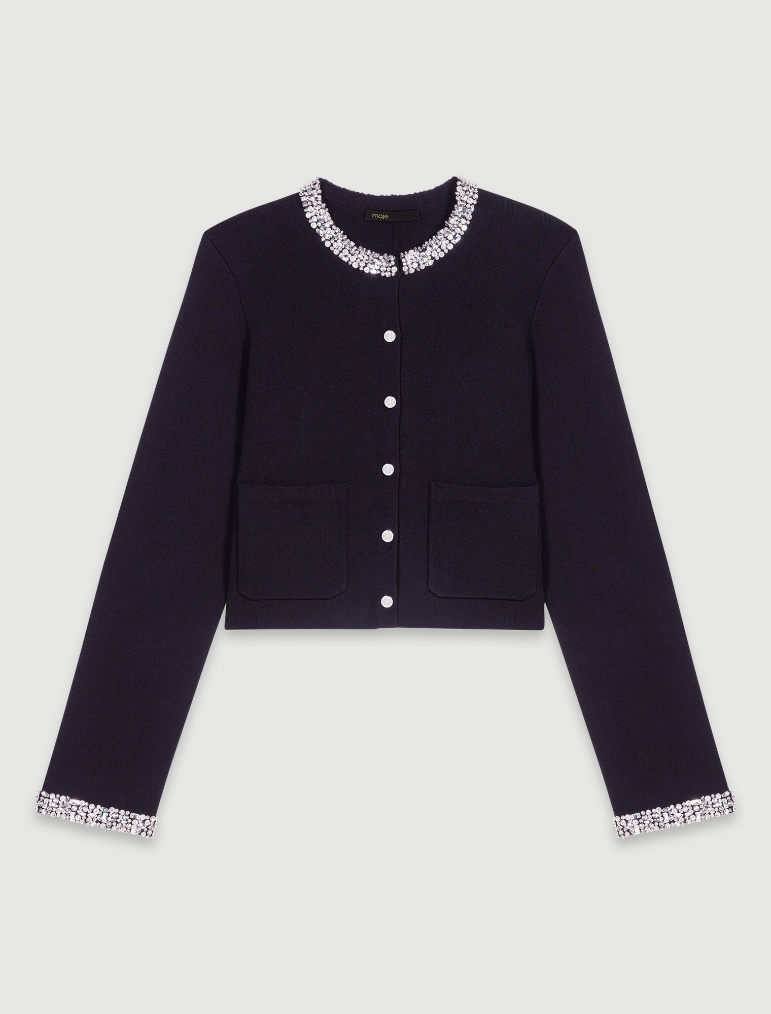 Cardigan con bordi glitterati