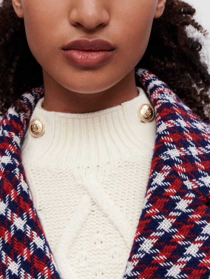 Giacca jacquard a quadri trifoglio