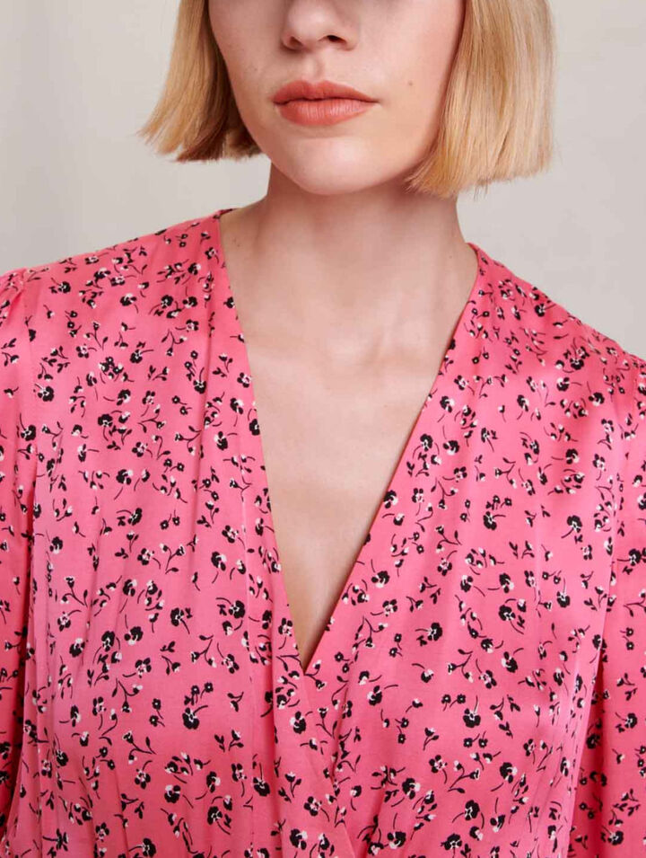 Abito midi con stampa floreale