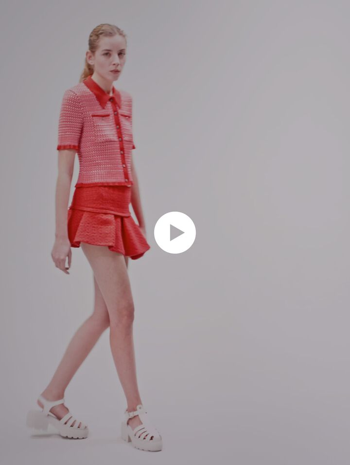 Minigonna asimmetrica in tweed