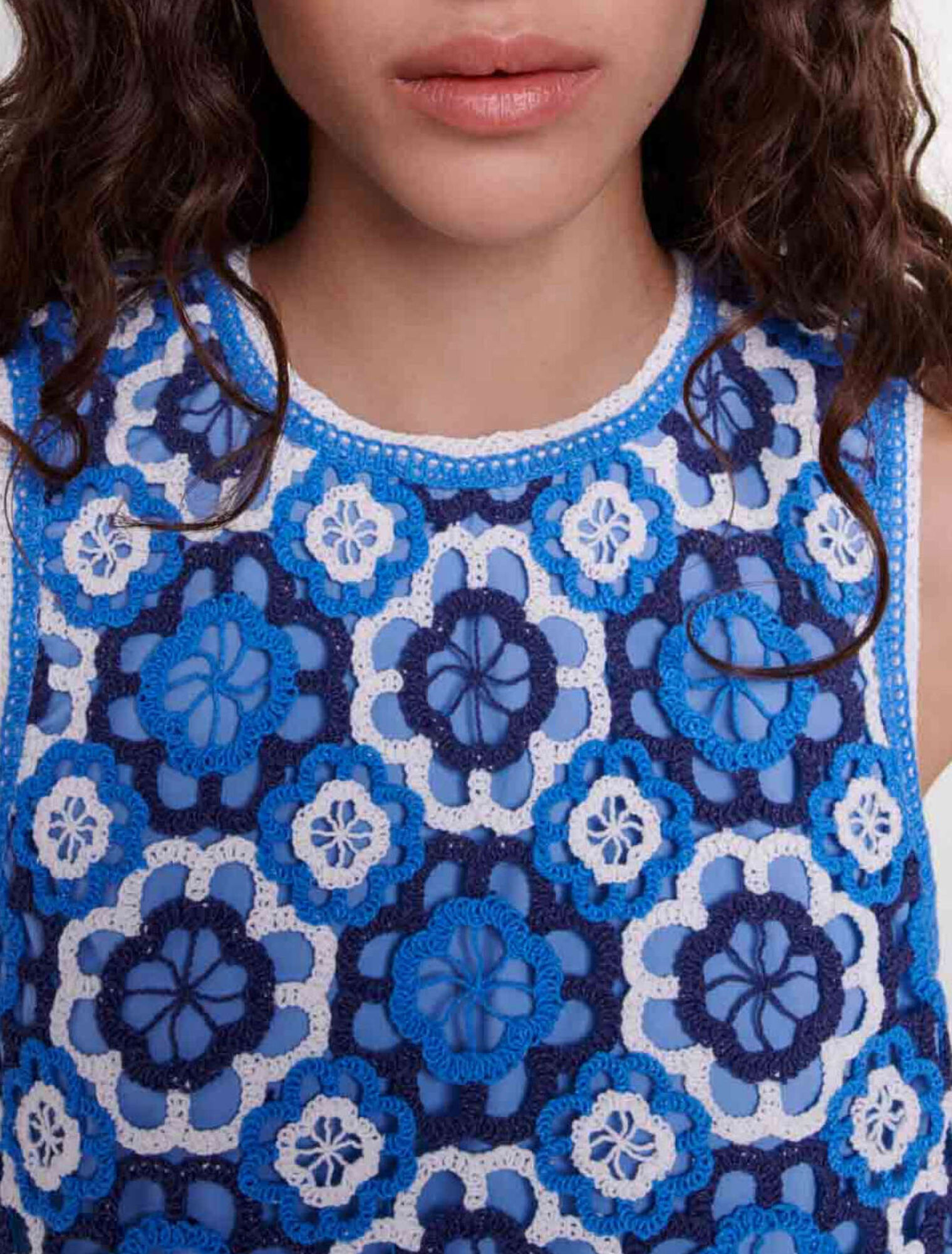 Top tricolor in crochet