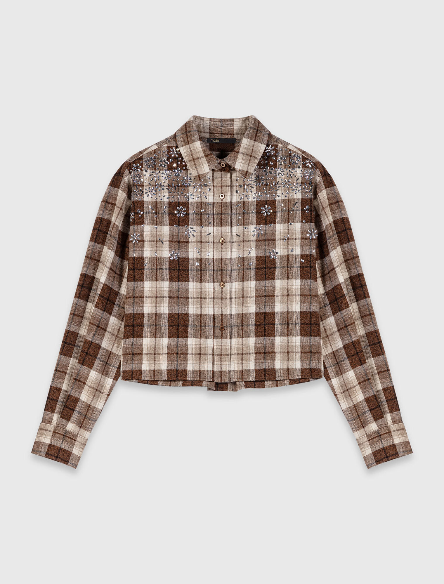 Camicia a quadri glitterata