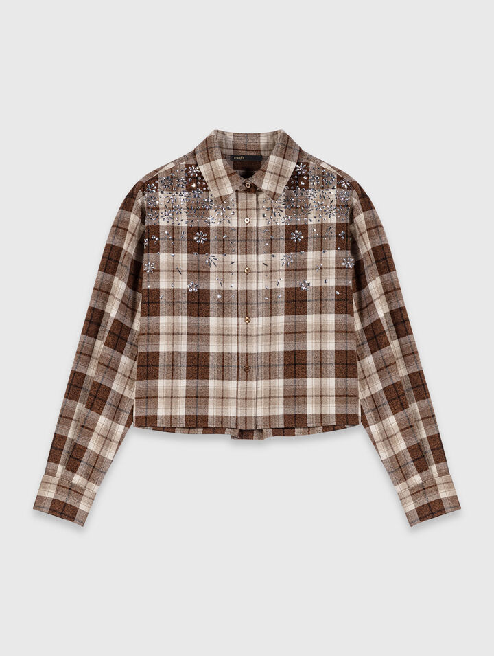 Camicia a quadri glitterata