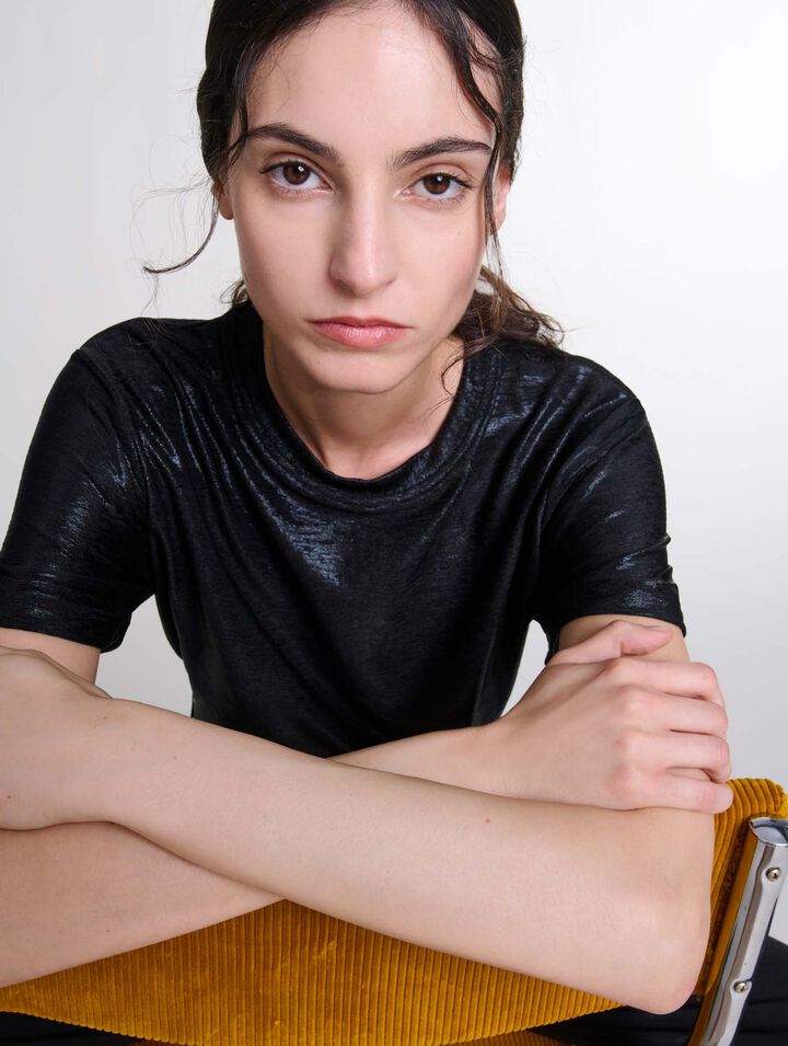 T-shirt in lamé