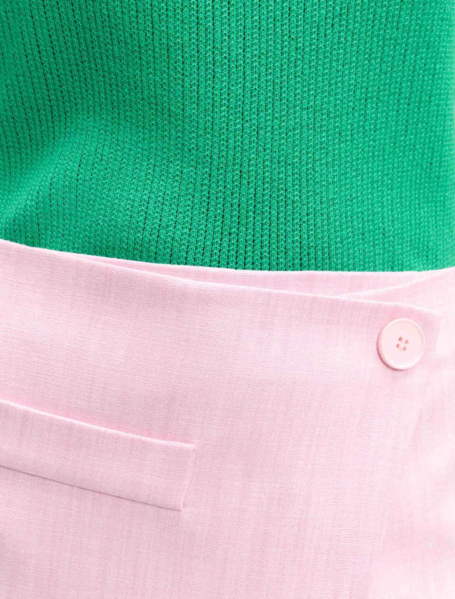 Polo in maglia pointelle e crochet