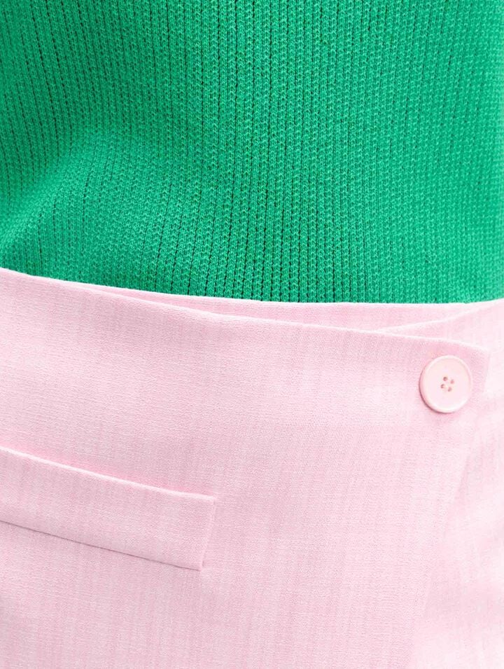 Polo in maglia pointelle e crochet