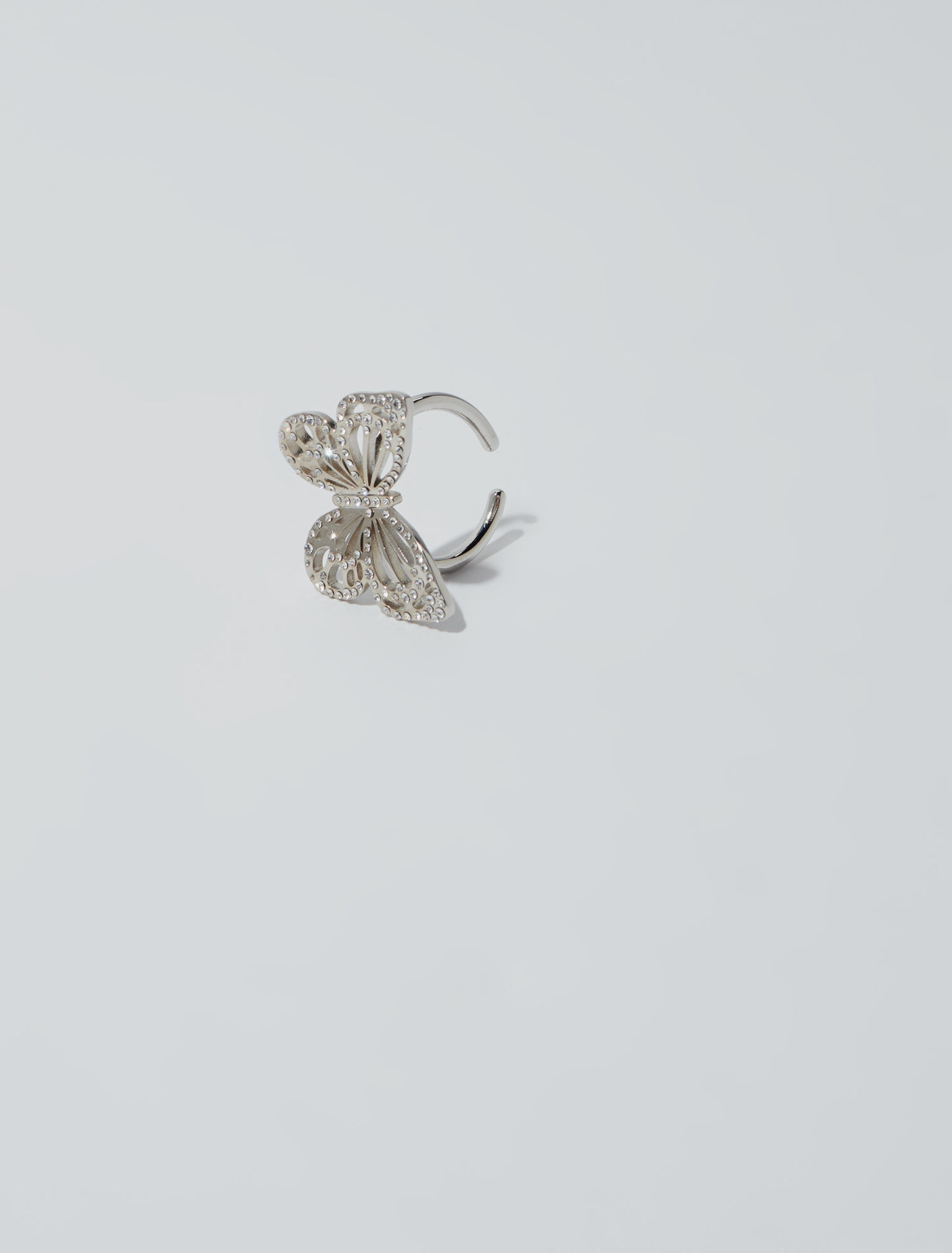 Anello a farfalla con strass