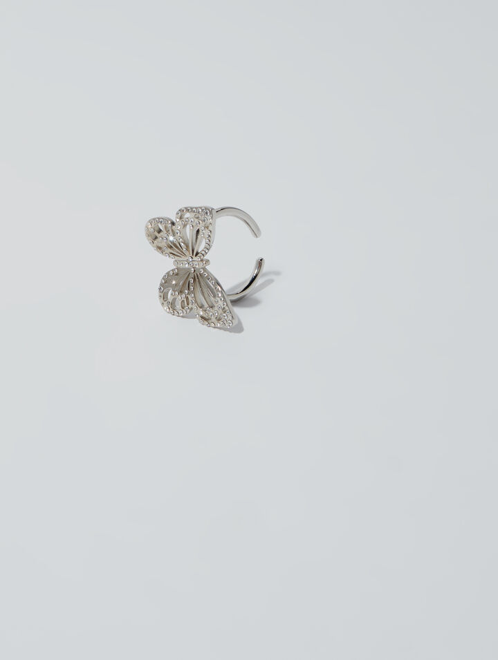 Anello a farfalla con strass