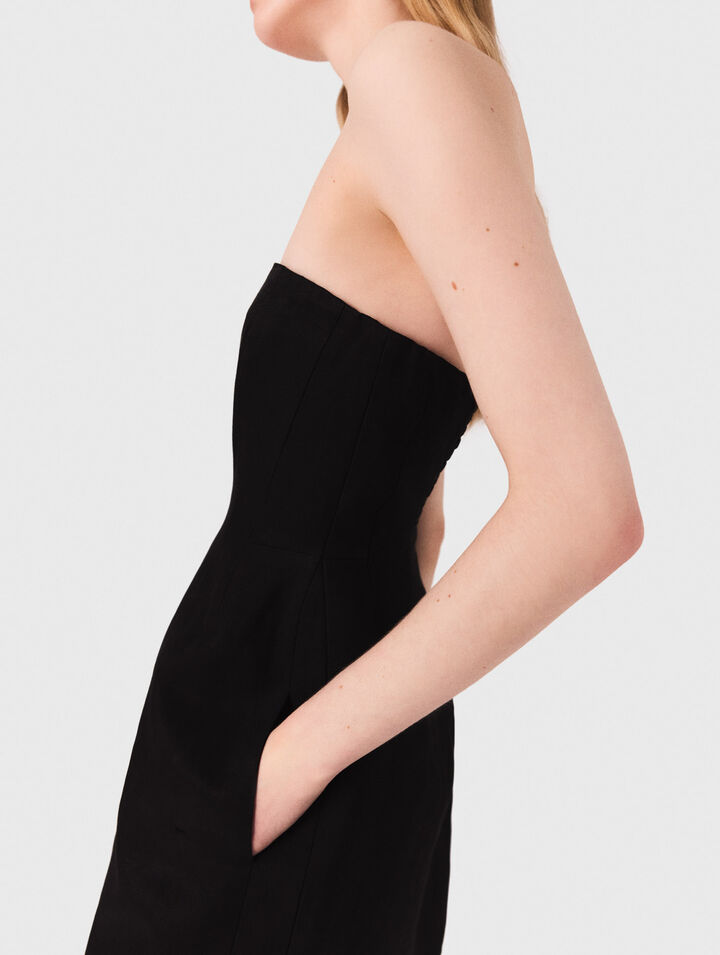 Abito bustier corto in lino