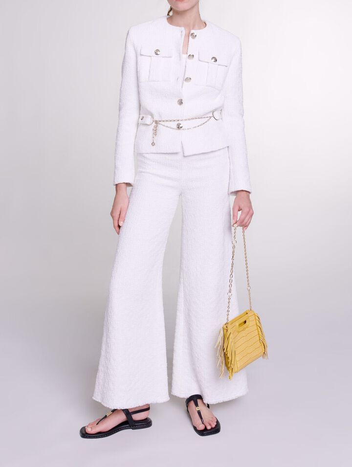 Pantaloni larghi in tweed