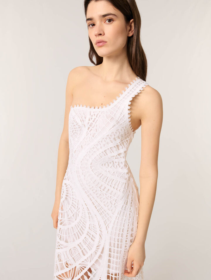 Abito lungo asimmetrico in crochet