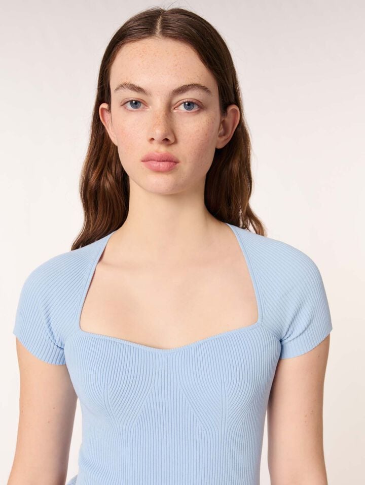 Top in maglia a coste