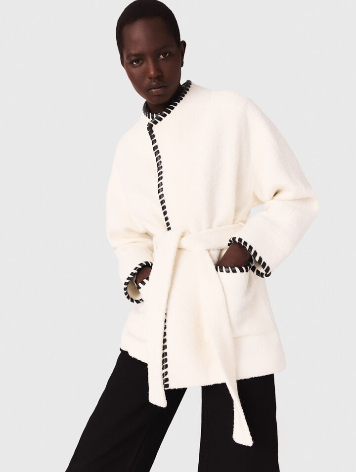 Cappotto foderato con nastro a contrasto
