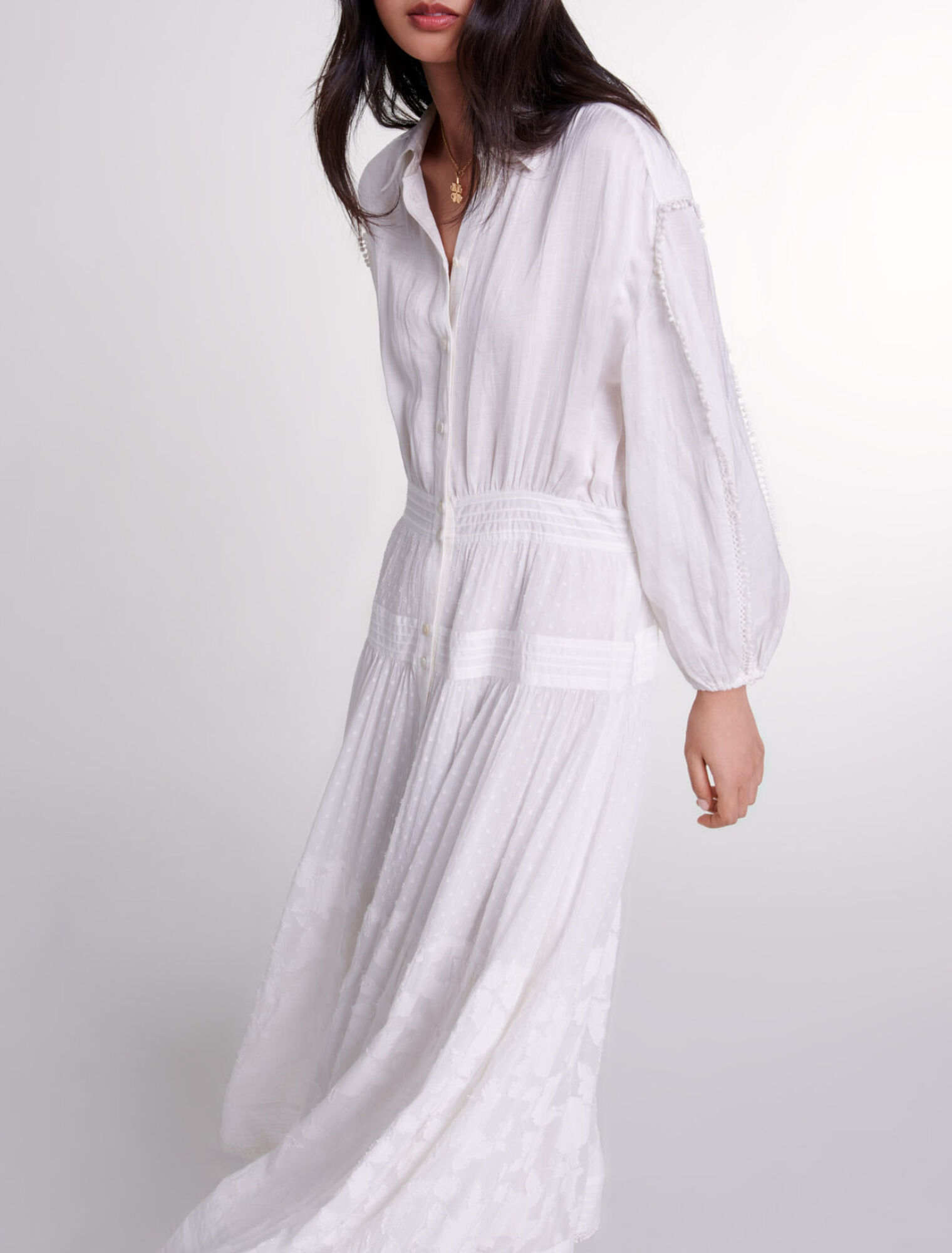 Abito lungo patchwork in cotone