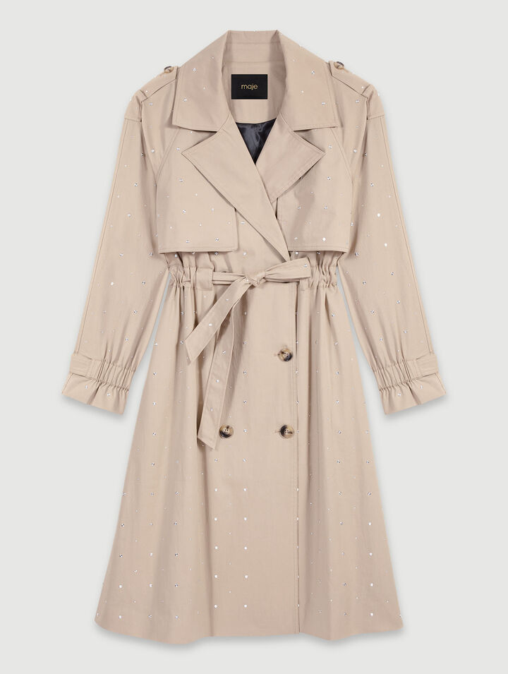 Trench borchiato vita elastica