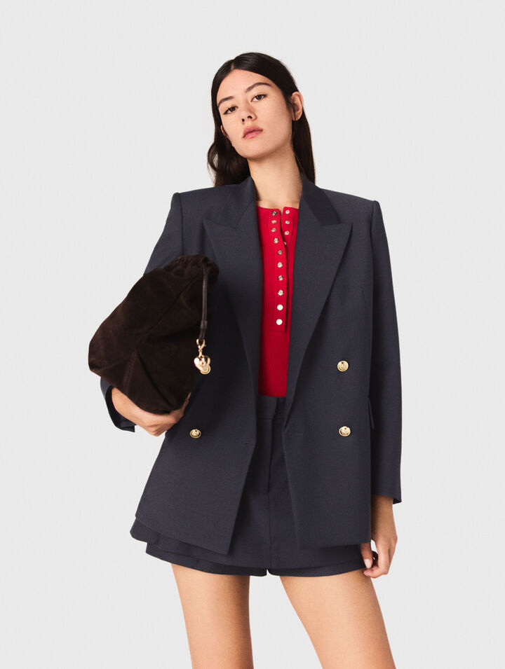 Giacca tailleur con bottoni dorati