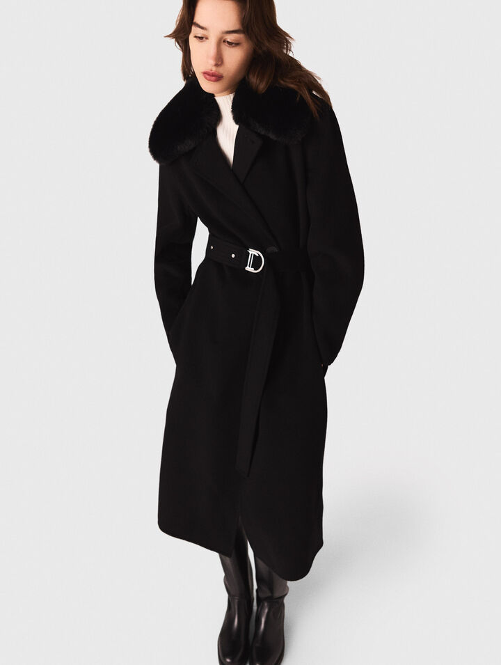 Cappotto double face collo rimovibile