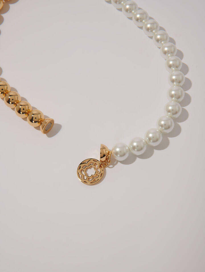 Collana girocollo con mix di perle