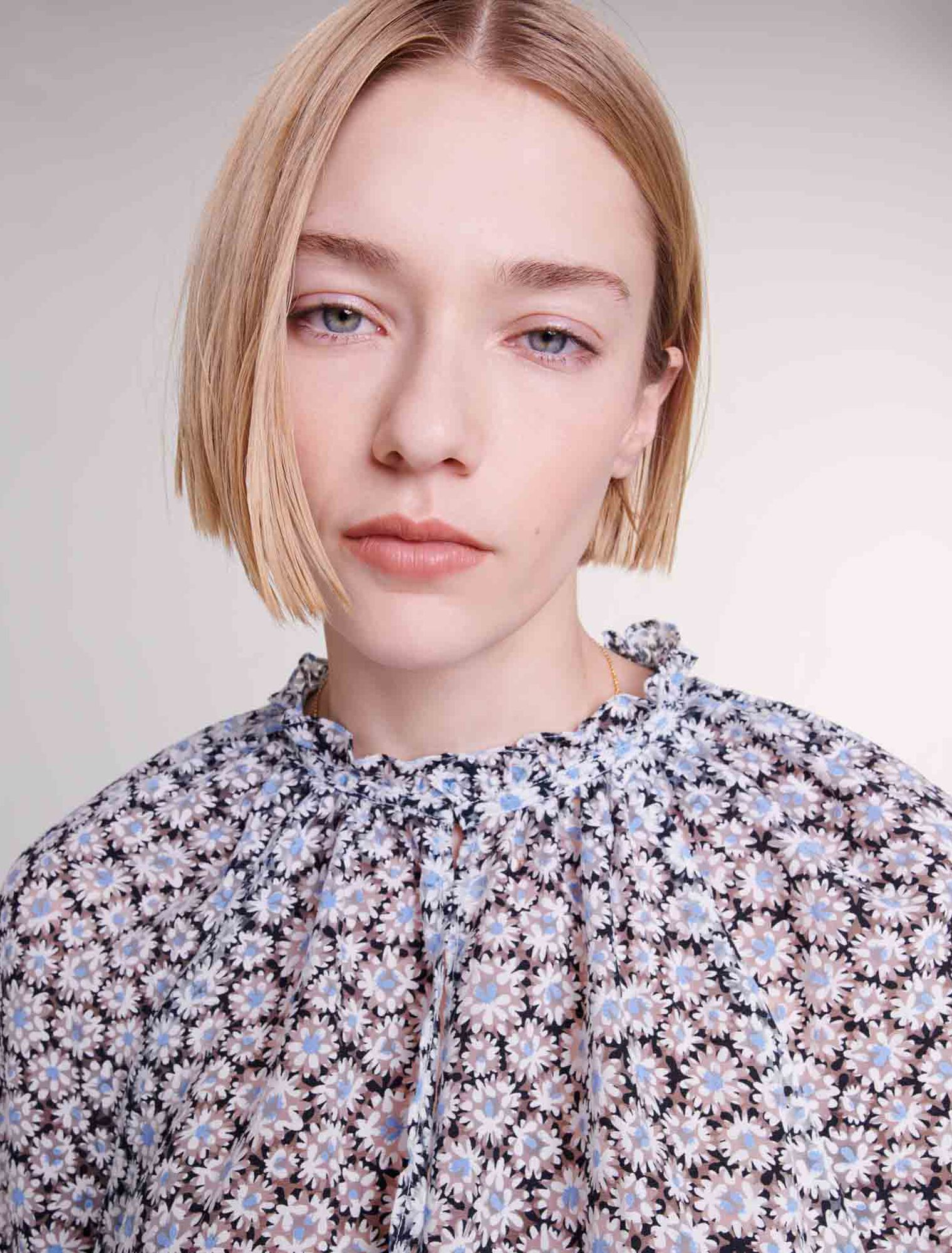 Blusa con stampa a fiori