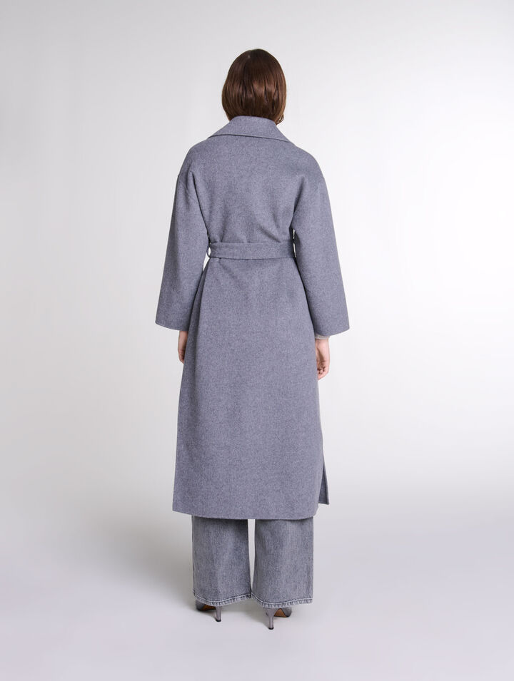 Cappotto lungo cintura double face