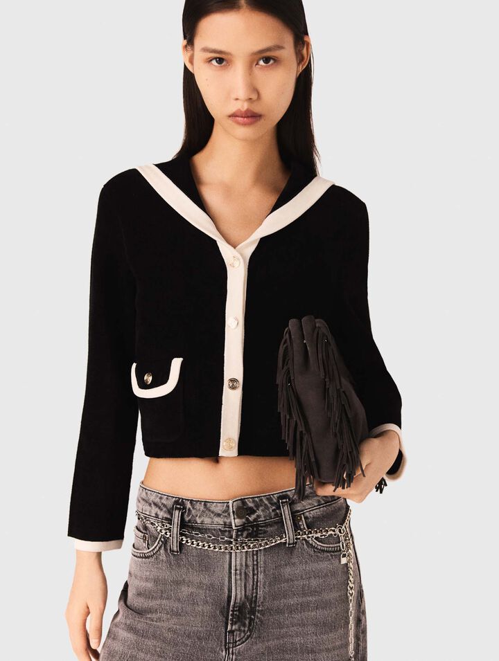Cardigan effetto velluto