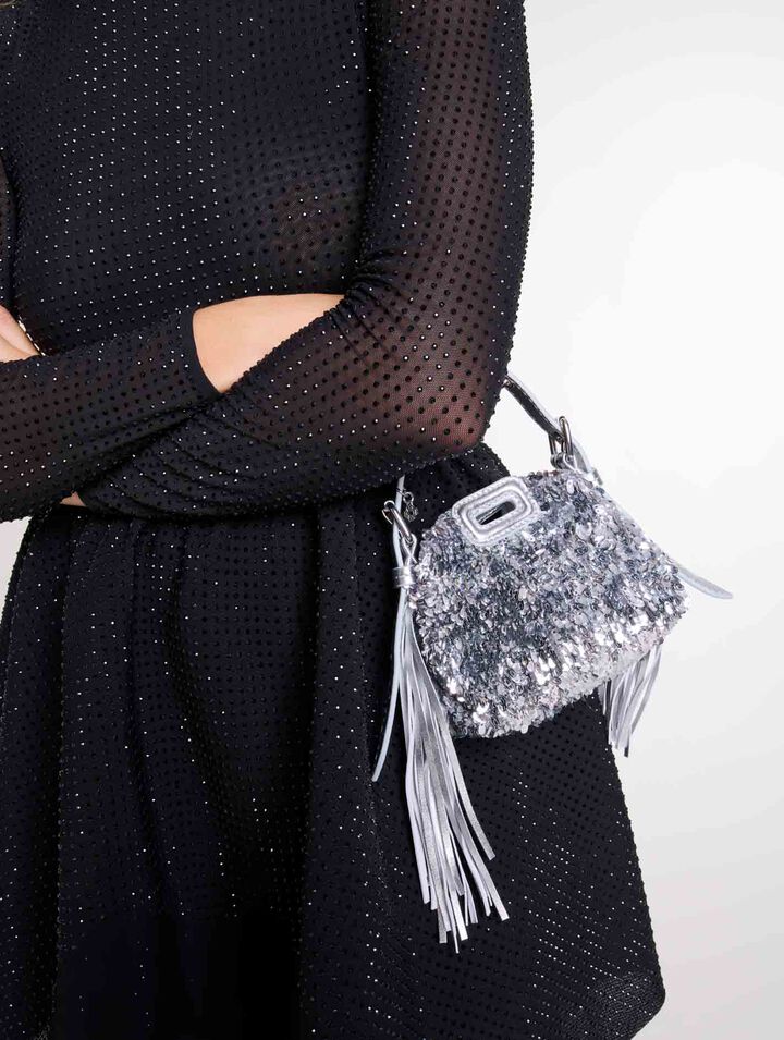 Borsa Miss M Nano lustrini argento