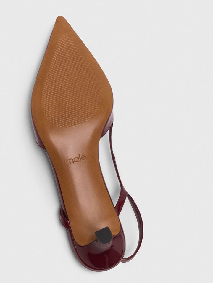 D&eacute;collet&eacute; slingback pelle vernice