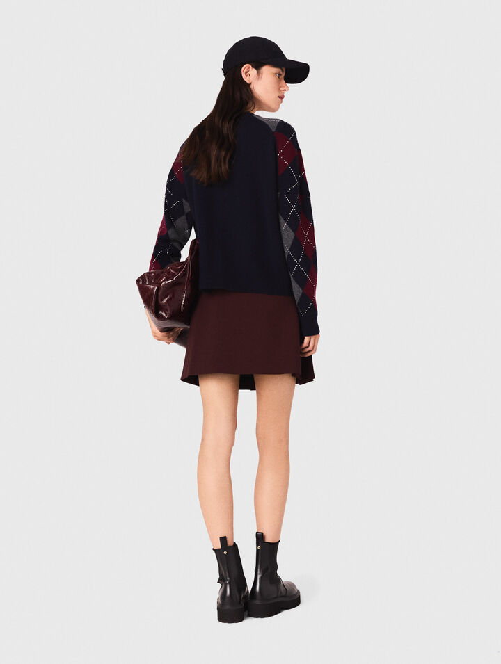 Cardigan corto con motivo argyle