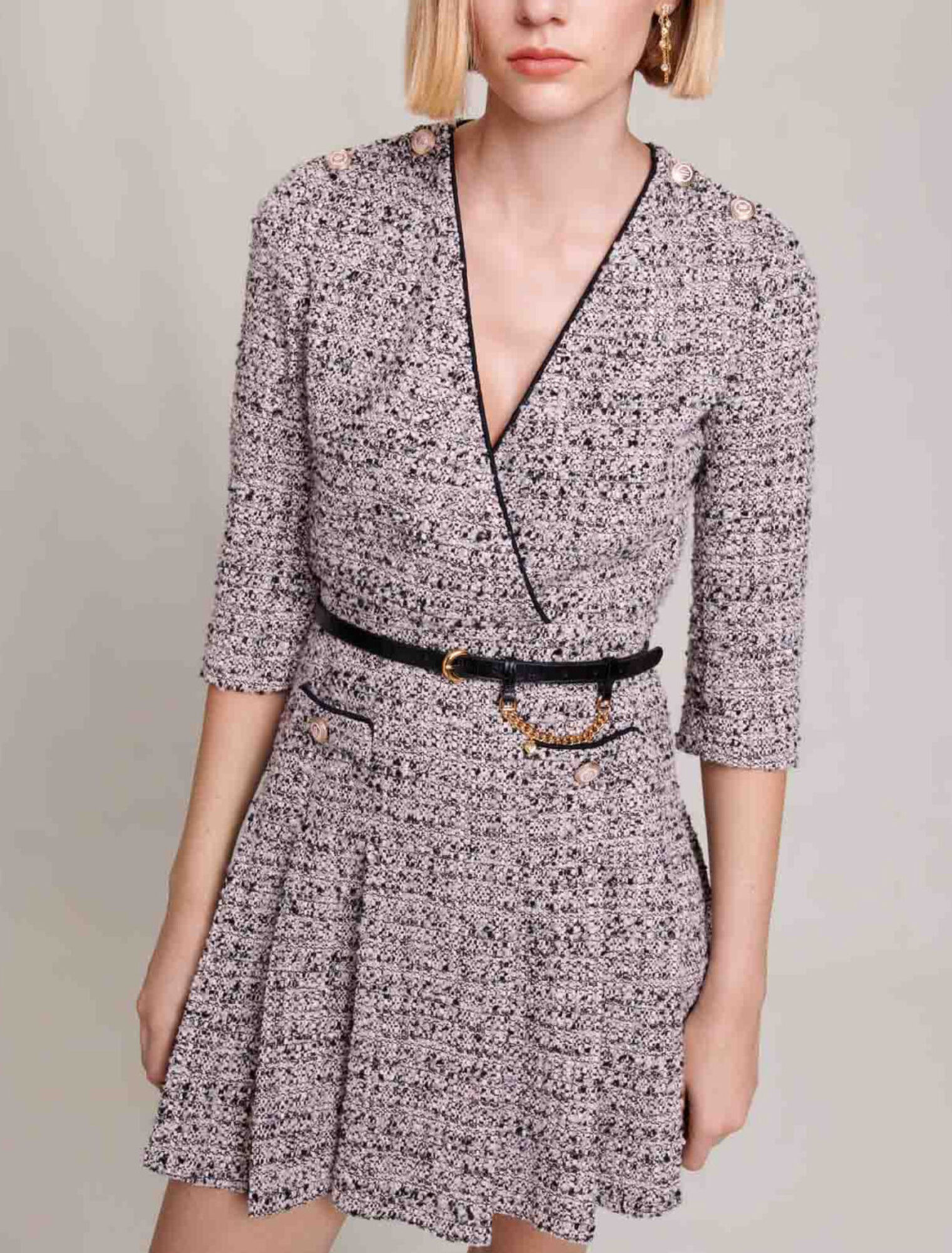 Abito corto in tweed